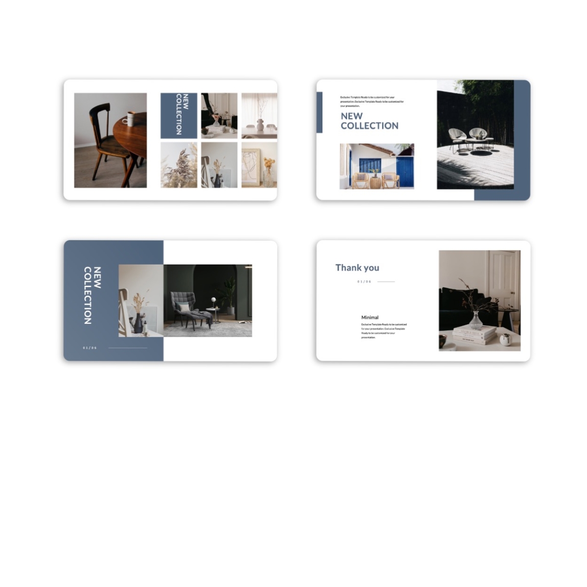 Blue Green Interior Project PowerPoint Template