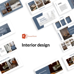 Blue Green Interior Project PowerPoint Template