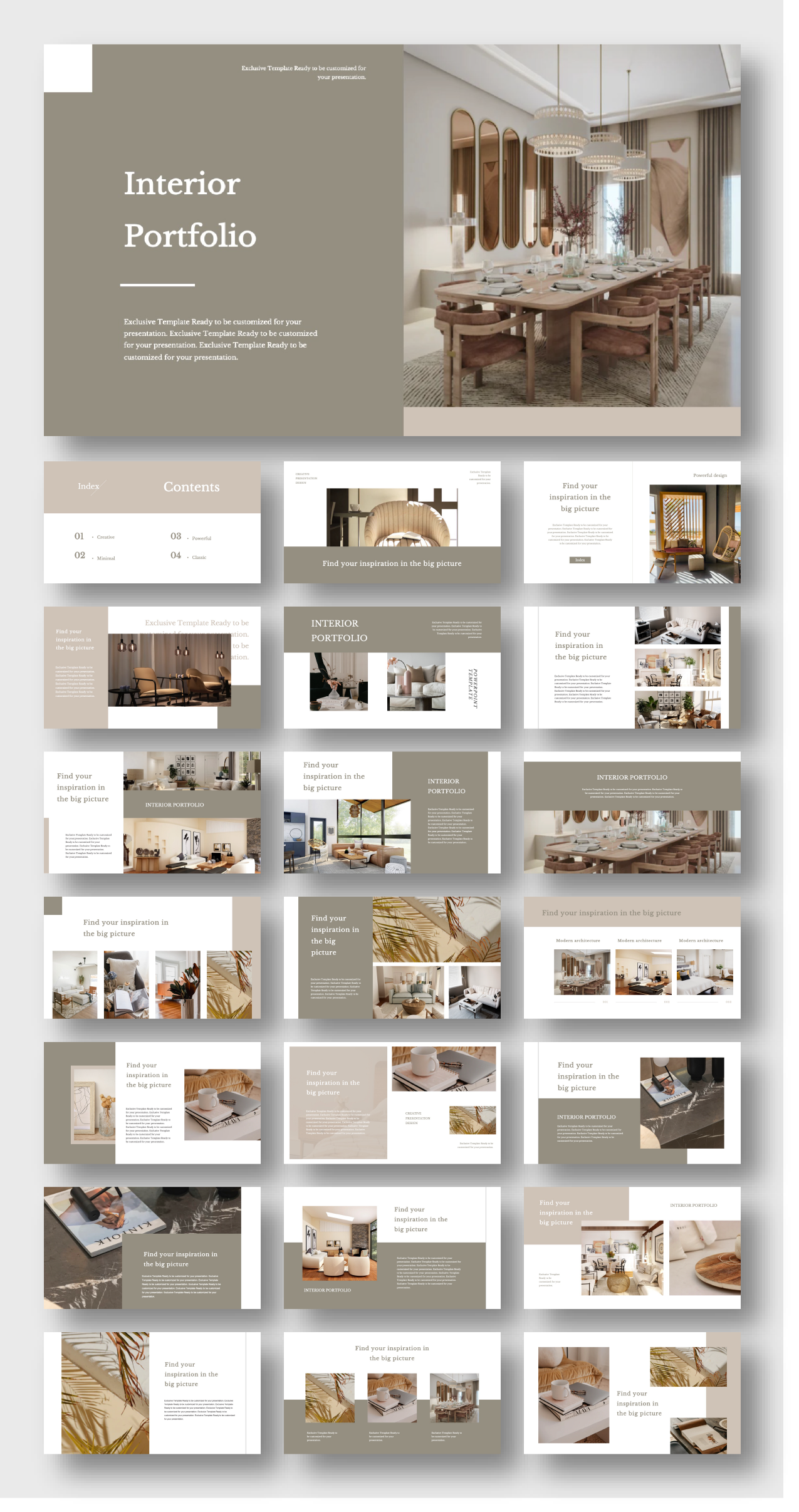 Interior Design Portfolio PowerPoint Template, Backgrounds & Google Slides  - ID 0000015282 - SmileTemplates.com