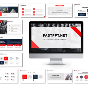 Red Blue Class Business Report Presentation Template