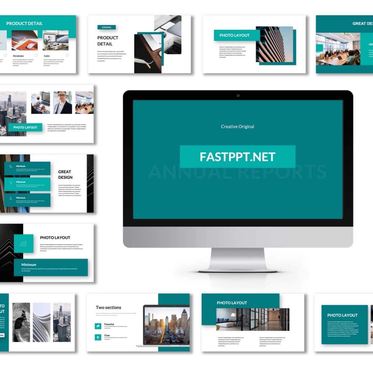 Minimal Annual Report Business PowerPoint Template