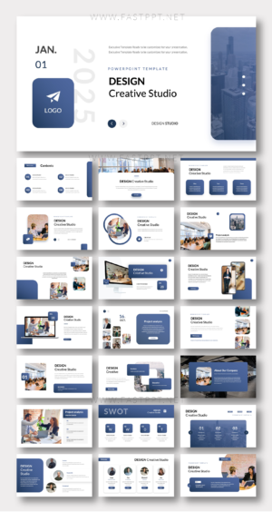 Powerful Gradient Blue Orange PowerPoint Template – Original and High ...