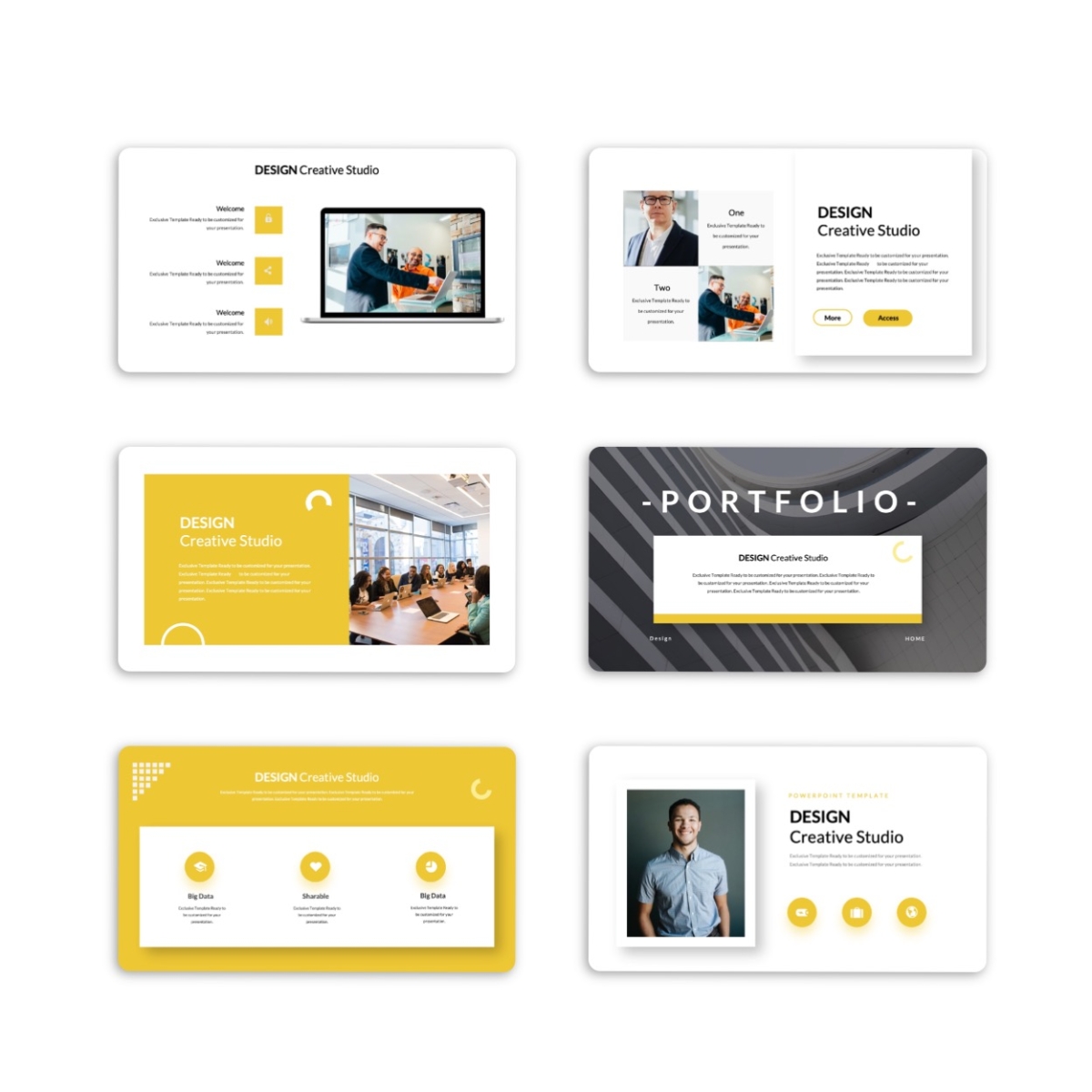 Clean Sales Projects Introduction PowerPoint Template