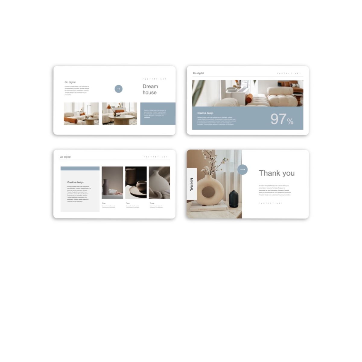 Minimal Creative Interior Work Portfolio PowerPoint Template