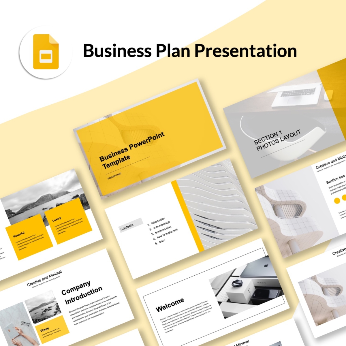 Google Slides-Beautiful Introduction & Business Plan Presentation Template