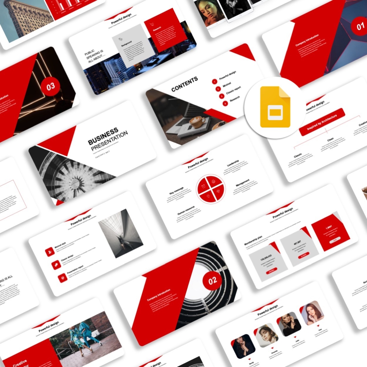 Google Slides-3 in 1 Simple & Powerful Report Presentation Template