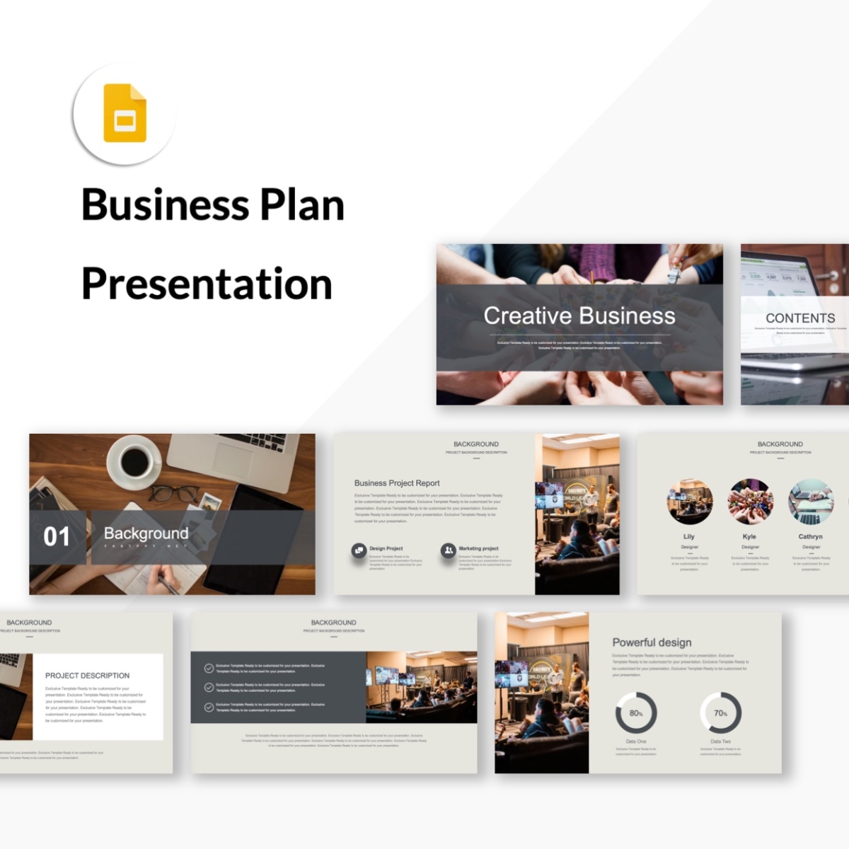 Google Slides-Black & White Business Plan Presentation Template