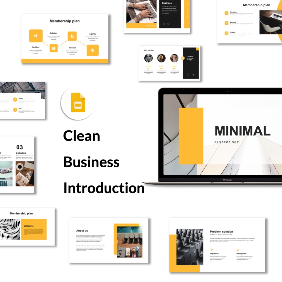 Google Slides-Clean Business & Introduction PowerPoint Template