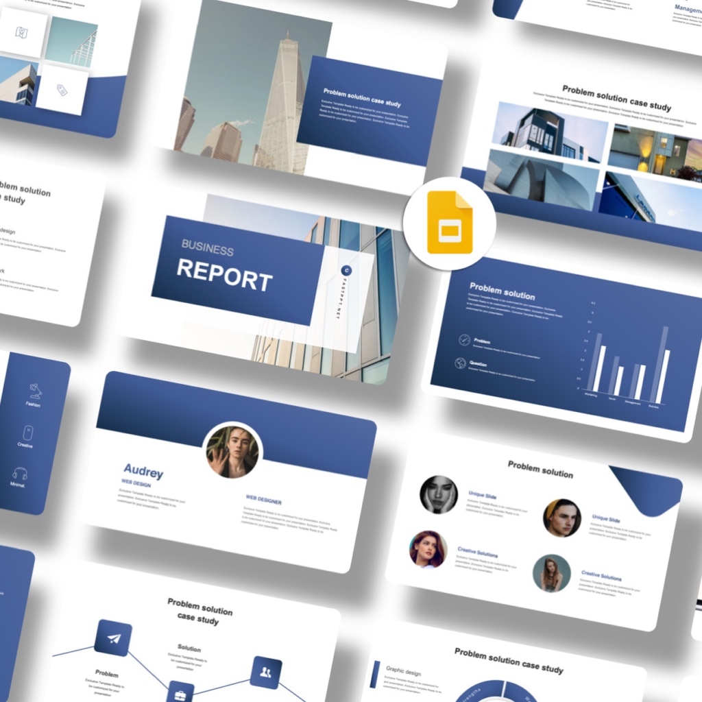 Google SlidesCool and Modern Blue Business Presentation Template