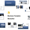 Google Slides-2 in 1 Blue & Gray Business Presentation Template
