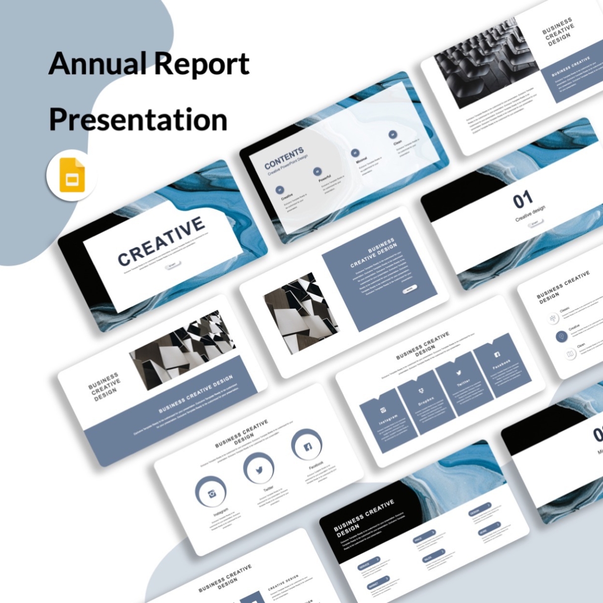 Google Slides-Annual Report Business Report Presentation Template