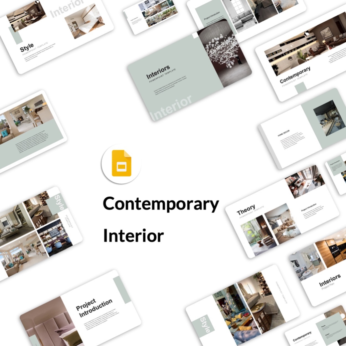 Google Slides-Creative Contemporary Interior Design Template