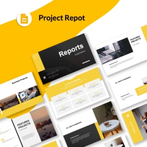 Google Slides-2 in 1 Red & Yellow Project Repot Template