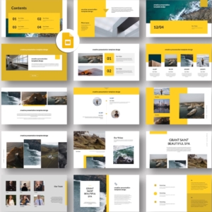 Google Slides-Blue & Yellow Creative Report PowerPoint Template