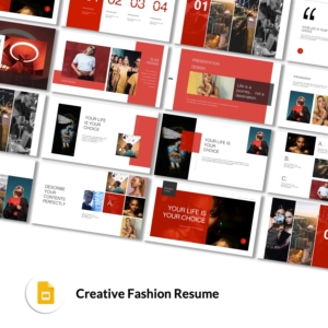 Google Slides-Creative Fashion Resume Presentation Template