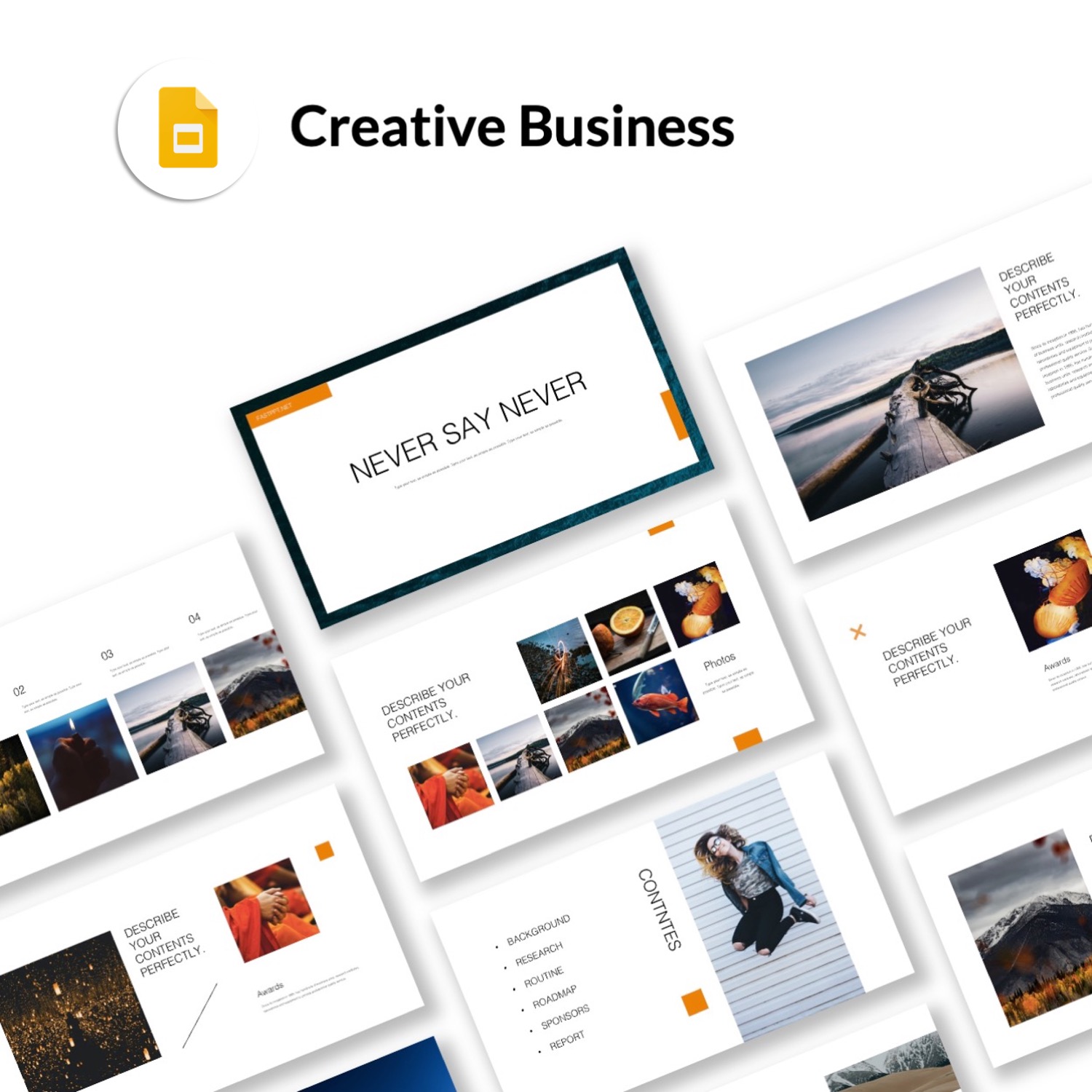 Google Slides-Orange Minimal Design Presentation Template – Original ...