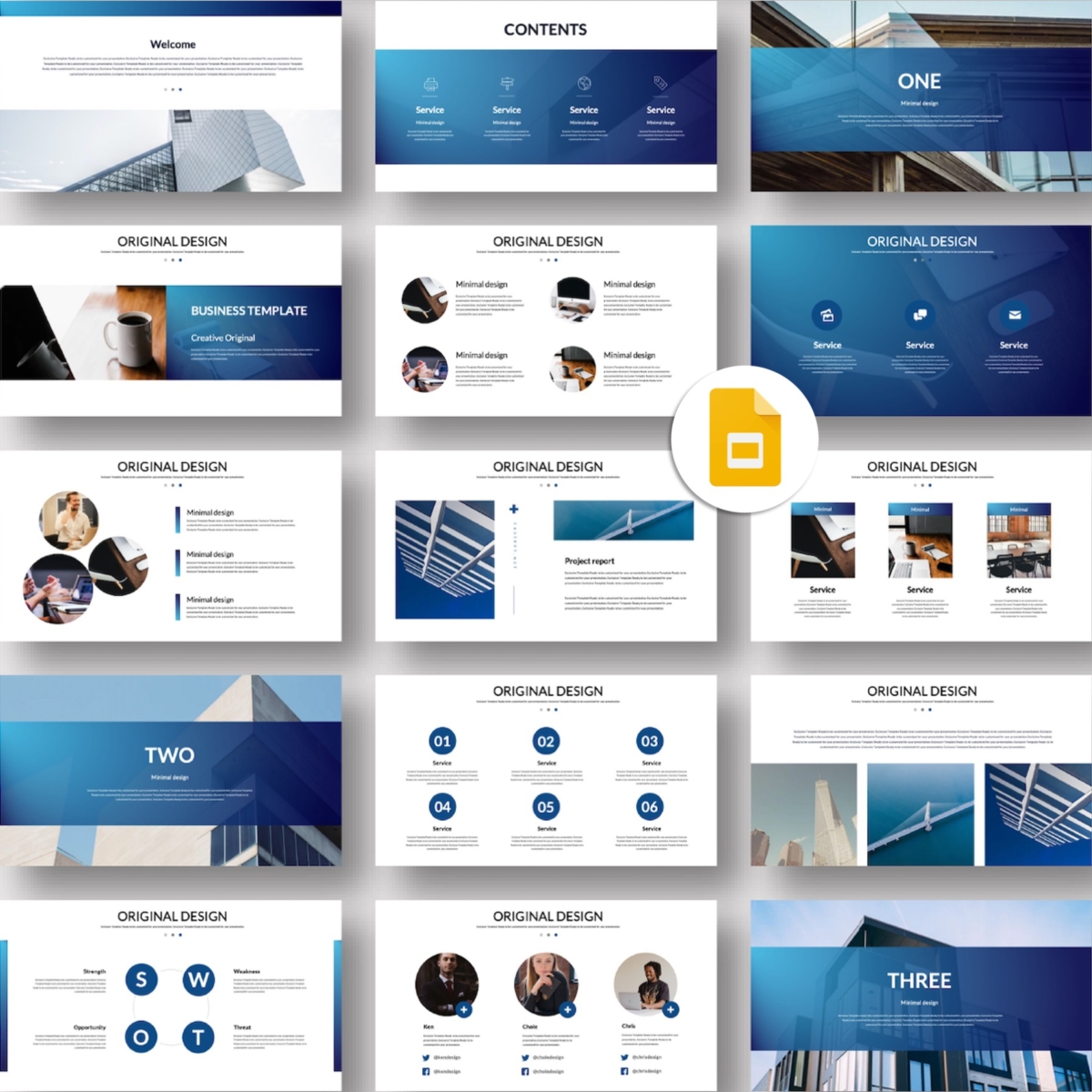 Google Slides-Minimalist Creative Professional Report Template