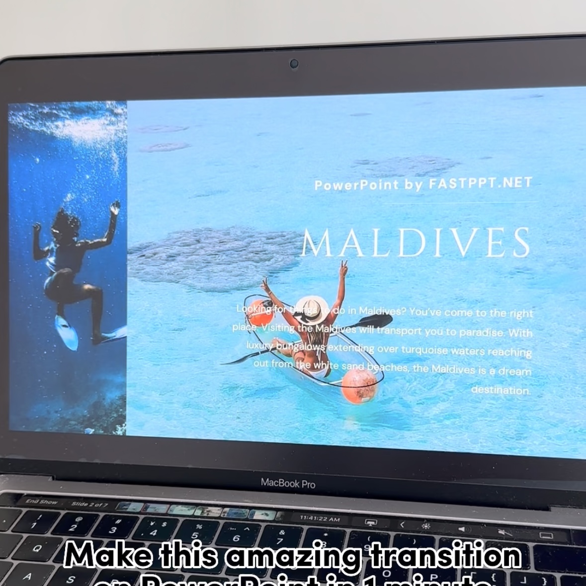 Maldives Tutorial Showcase PowerPoint Template + Easy to Use Template
